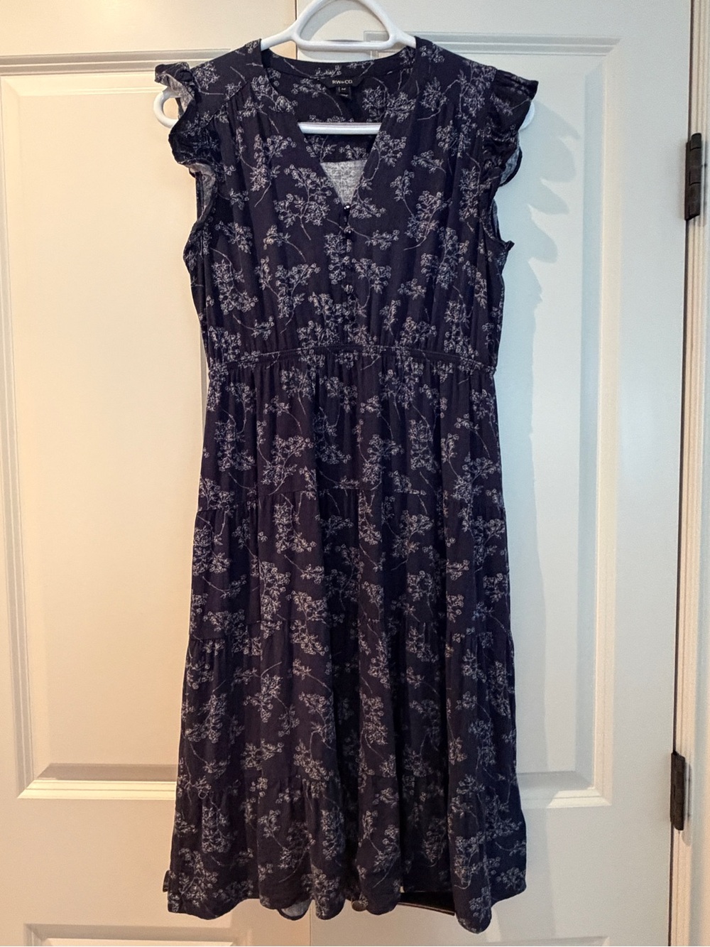 RW&CO. Navy Blue Floral Midi Dress